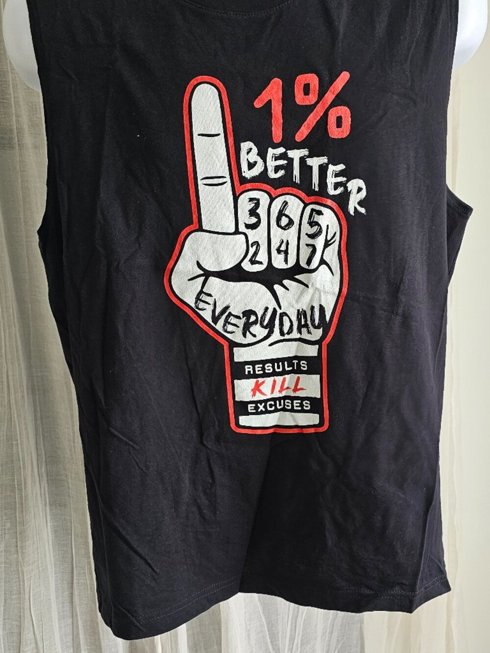 Men's Everyday Results Kill Excuses Sleeveless Tank Top Black Size L NEW